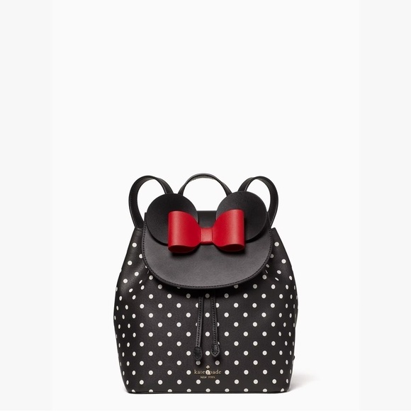NWT Disney X Kate Spade New York Minnie Mouse Polka Dot Black White Red Backpack - Picture 4 of 11